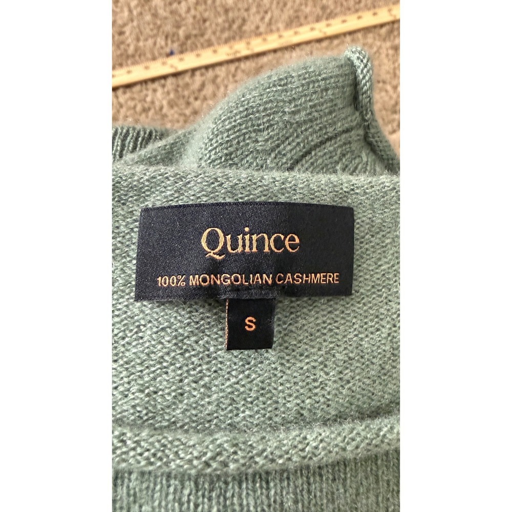 Quince Mongolian Cashmere Boatneck Sweater Sea Spray Green Small NWOT - Picture 8 of 10